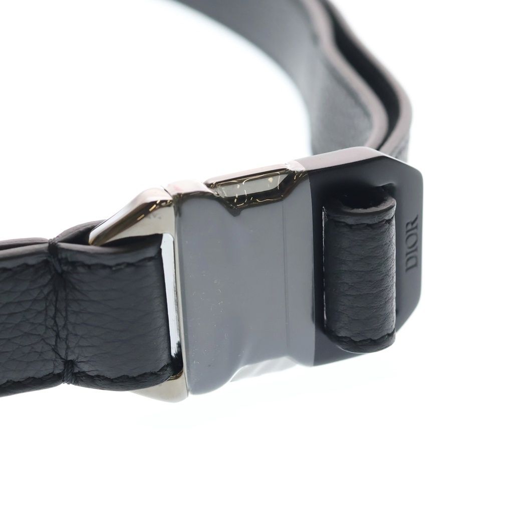 Dior Logo Buckle Leather Belt Black