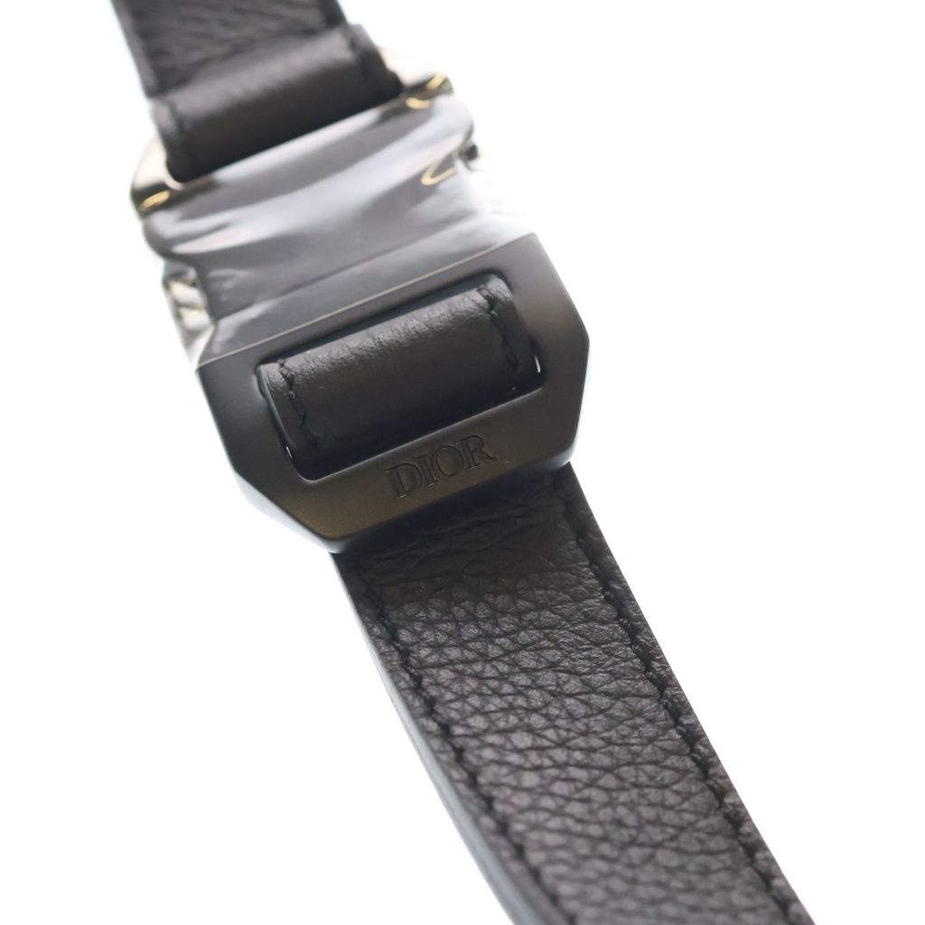 Dior Logo Buckle Leather Belt Black