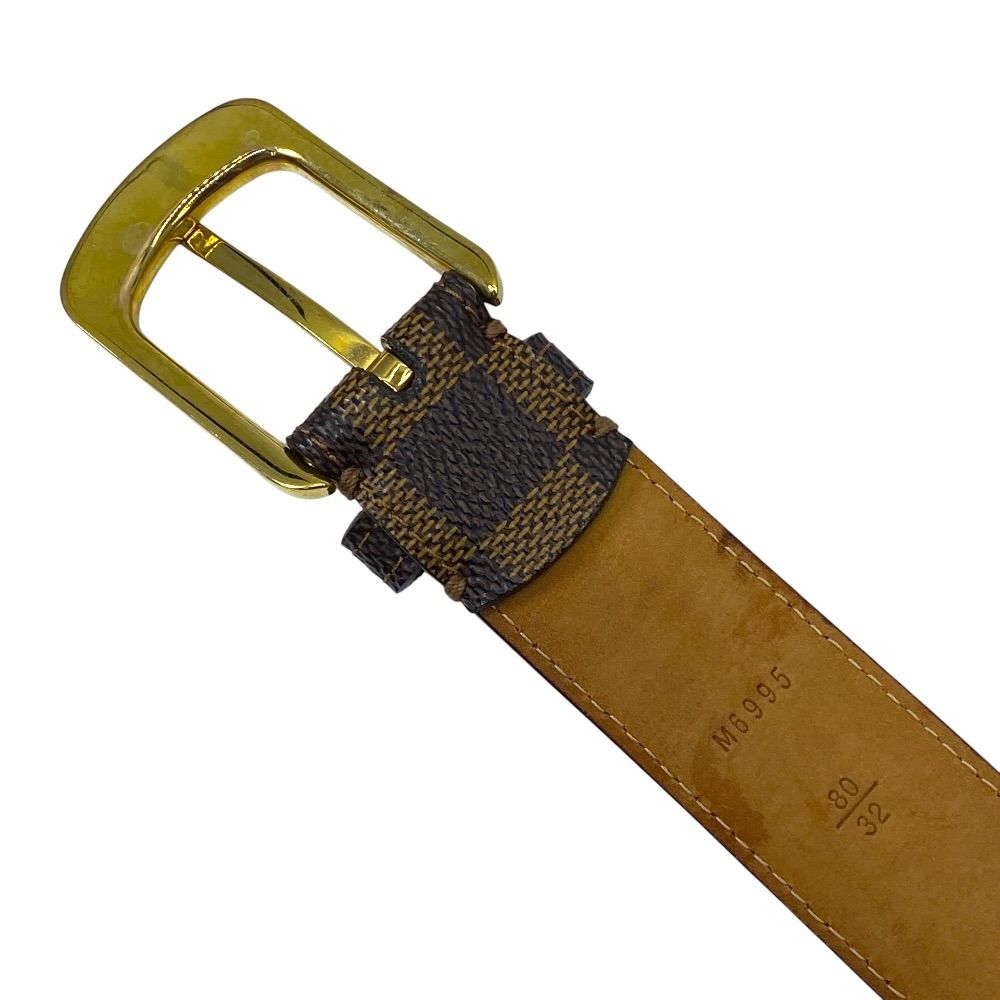 Louis Vuitton Damier Ceinture Ellipse Belt Ebene Canvas Leather Brown Daily