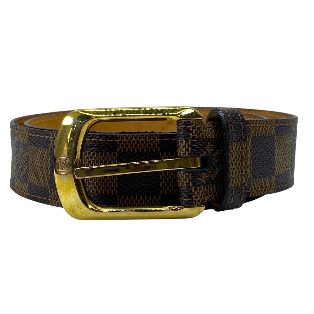 Louis Vuitton Damier Ceinture Ellipse Belt Ebene Canvas Leather Brown Daily