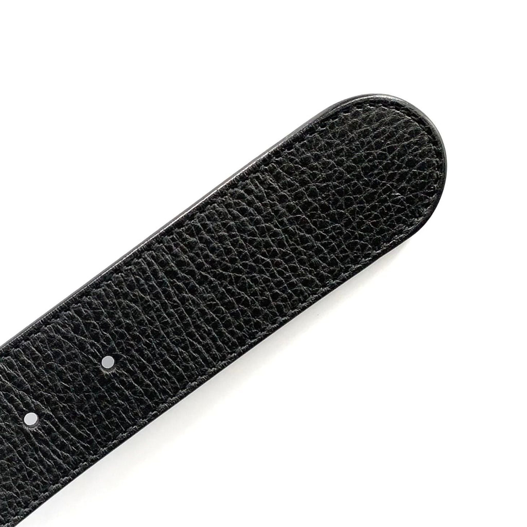 Gucci Interlocking Leather Black Belt Gold