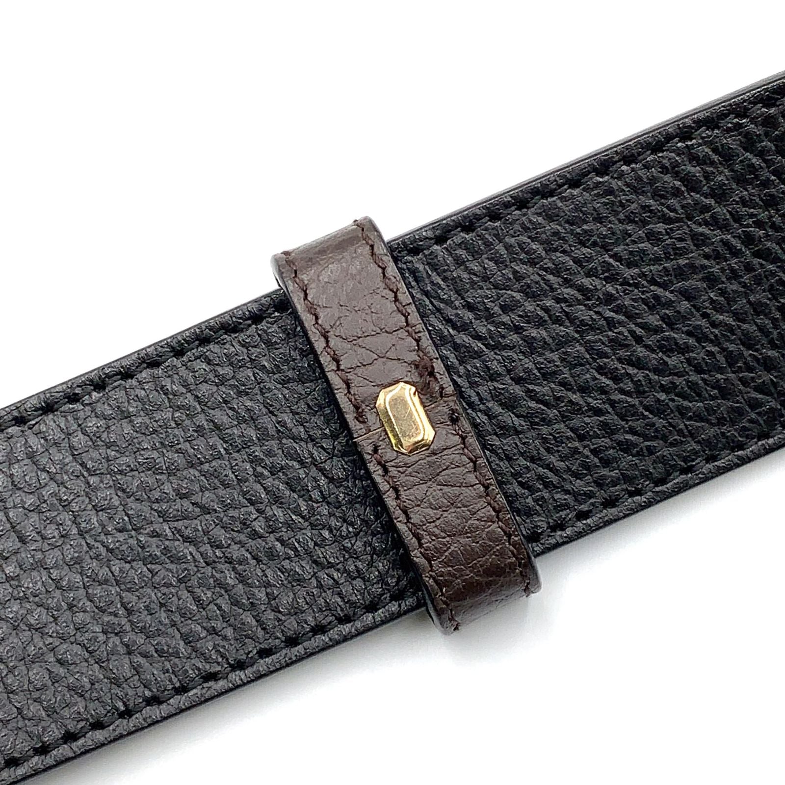 Gucci Interlocking Leather Black Belt Gold