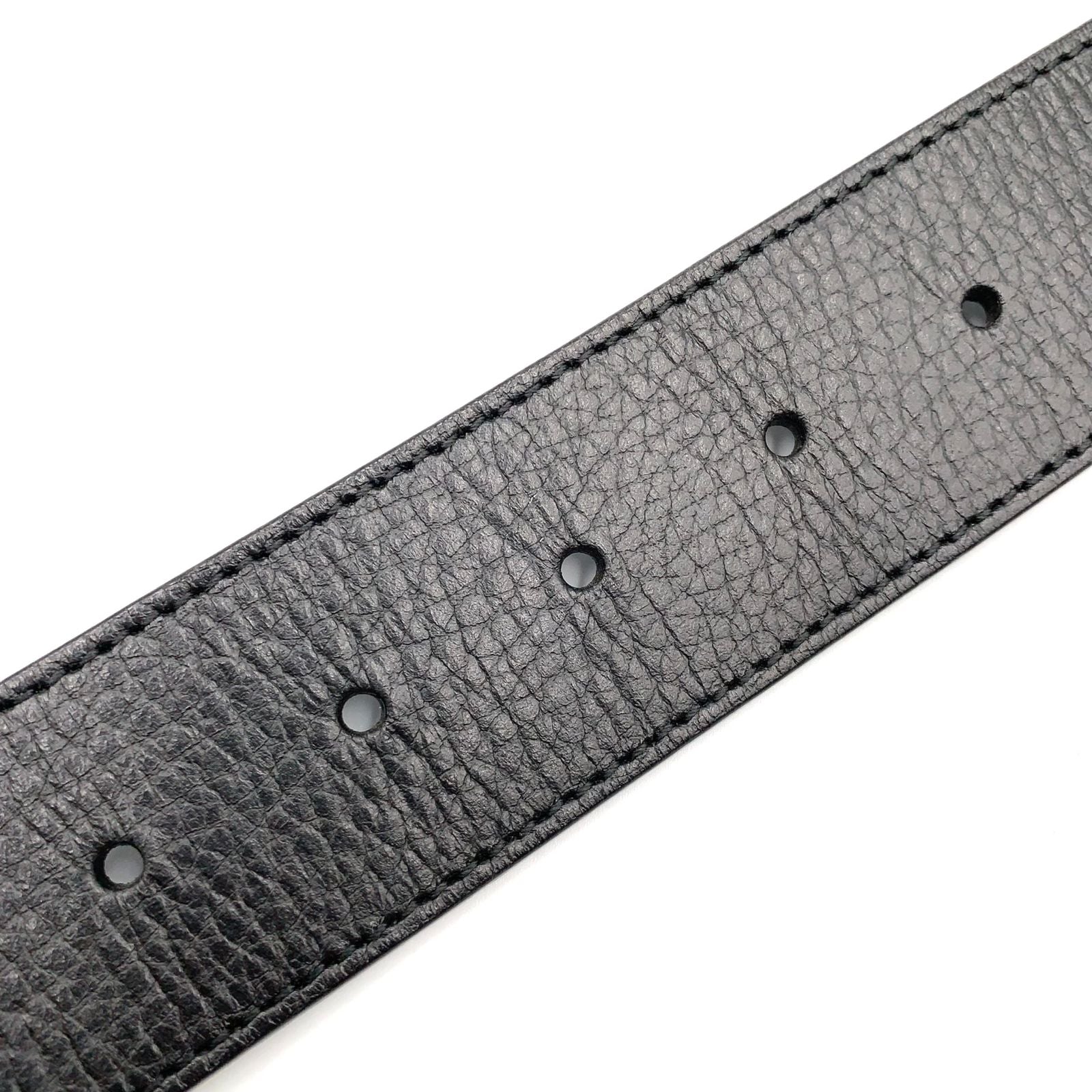 Gucci Interlocking Leather Black Belt Gold