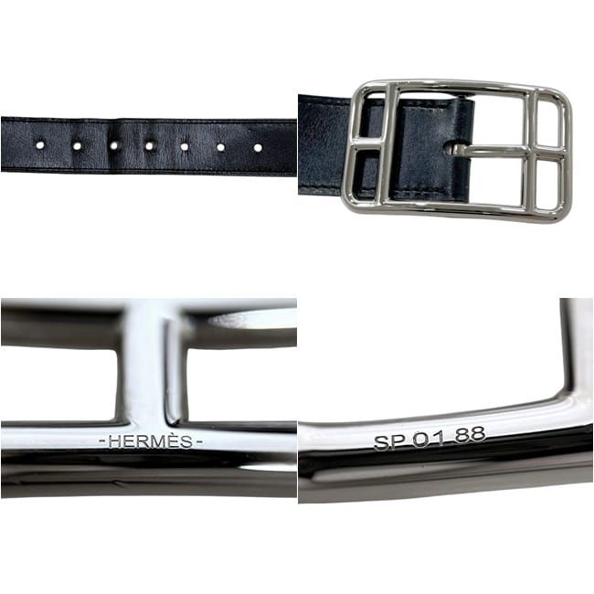 Hermes Belt Black Brown Cape Cod Waist 89 30 Box Calf Taurillon Clemence Leather