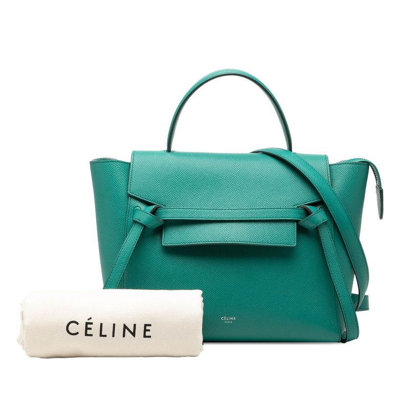 Celine Belt Bag 2-Way Green Leather