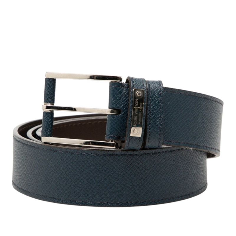 Louis Vuitton 95 36 Navy Brown Leather Belt