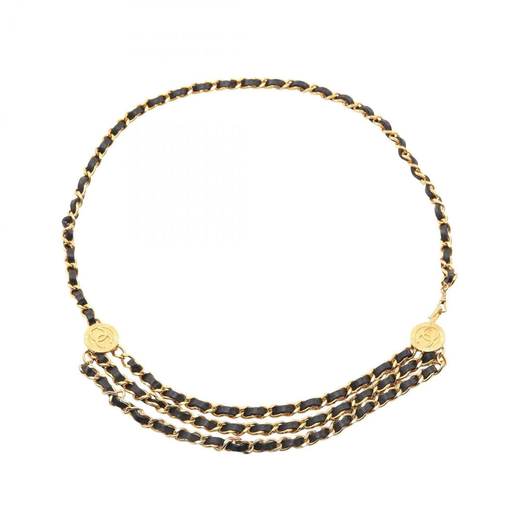 Chanel Belt CC Logo Chain Leather