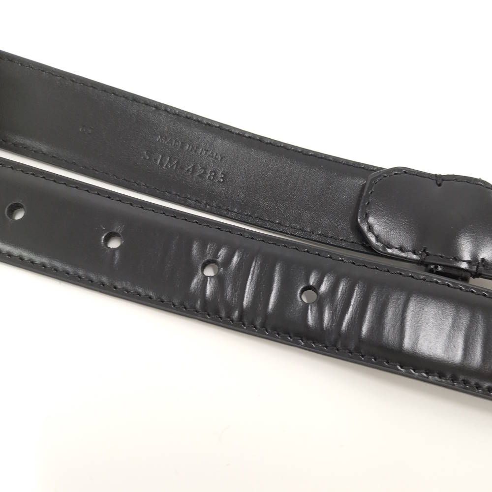 Celine Belt Triomphe Gold Leather Black
