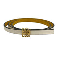 Loewe Belt White Dark Yellow Gold Reversible Anagram Leather