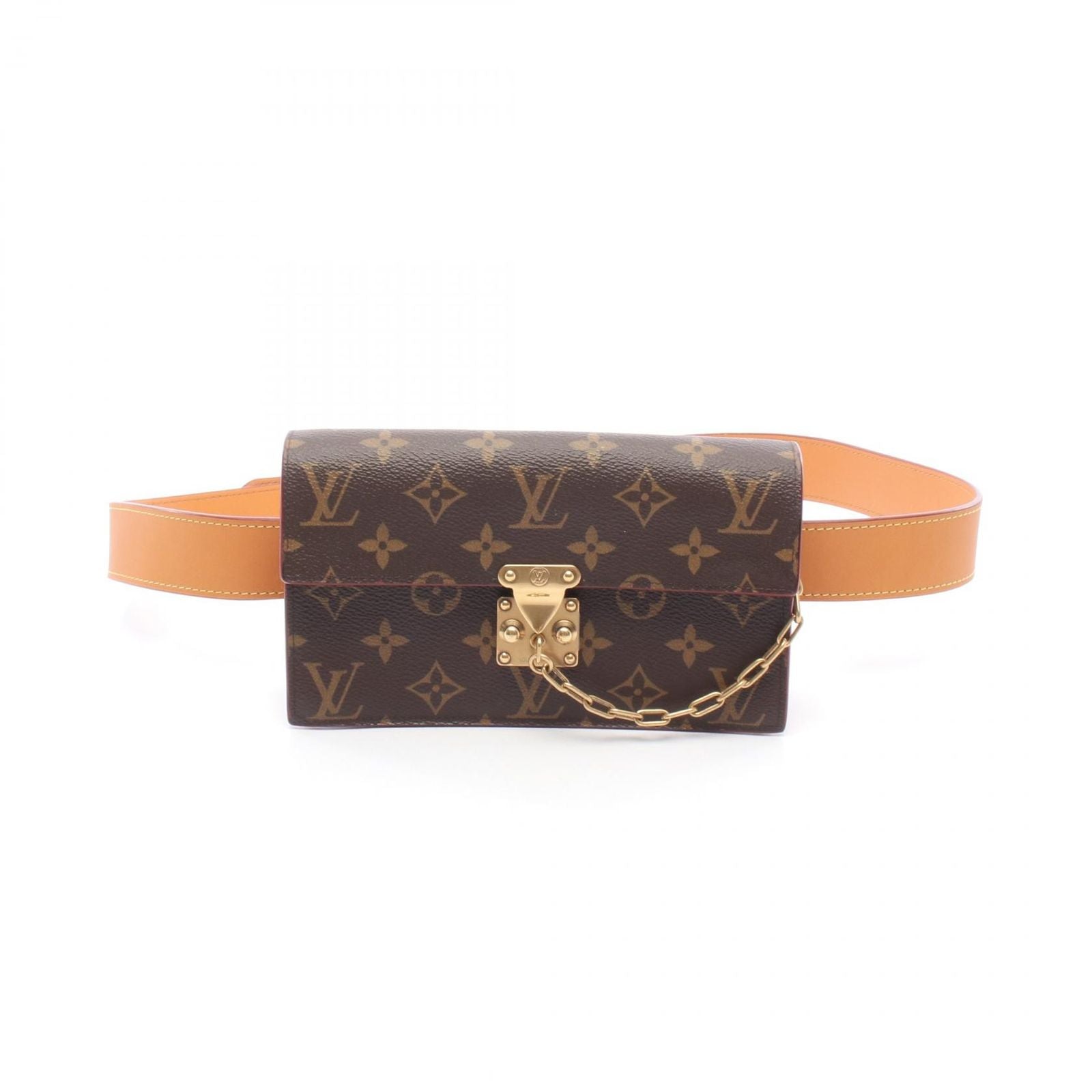 Louis Vuitton Waist Bag S Lock Belt Pouch PM Monogram Canvas Leather