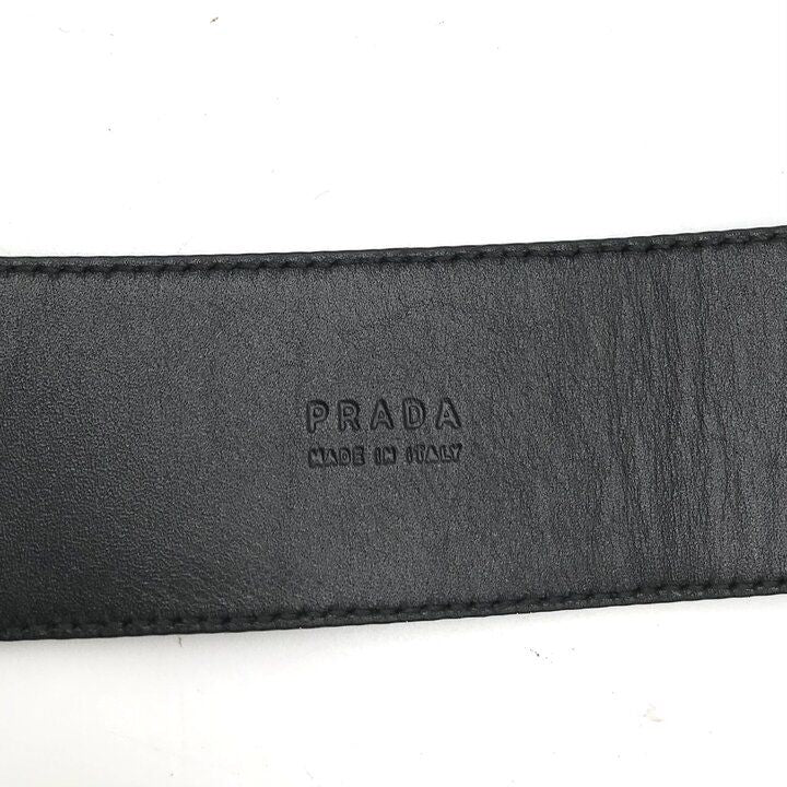 Prada Dragon Saffiano Leather Belt Animal Black Silver Bag Included