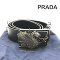 Prada Dragon Saffiano Leather Belt Animal Black Silver Bag Included