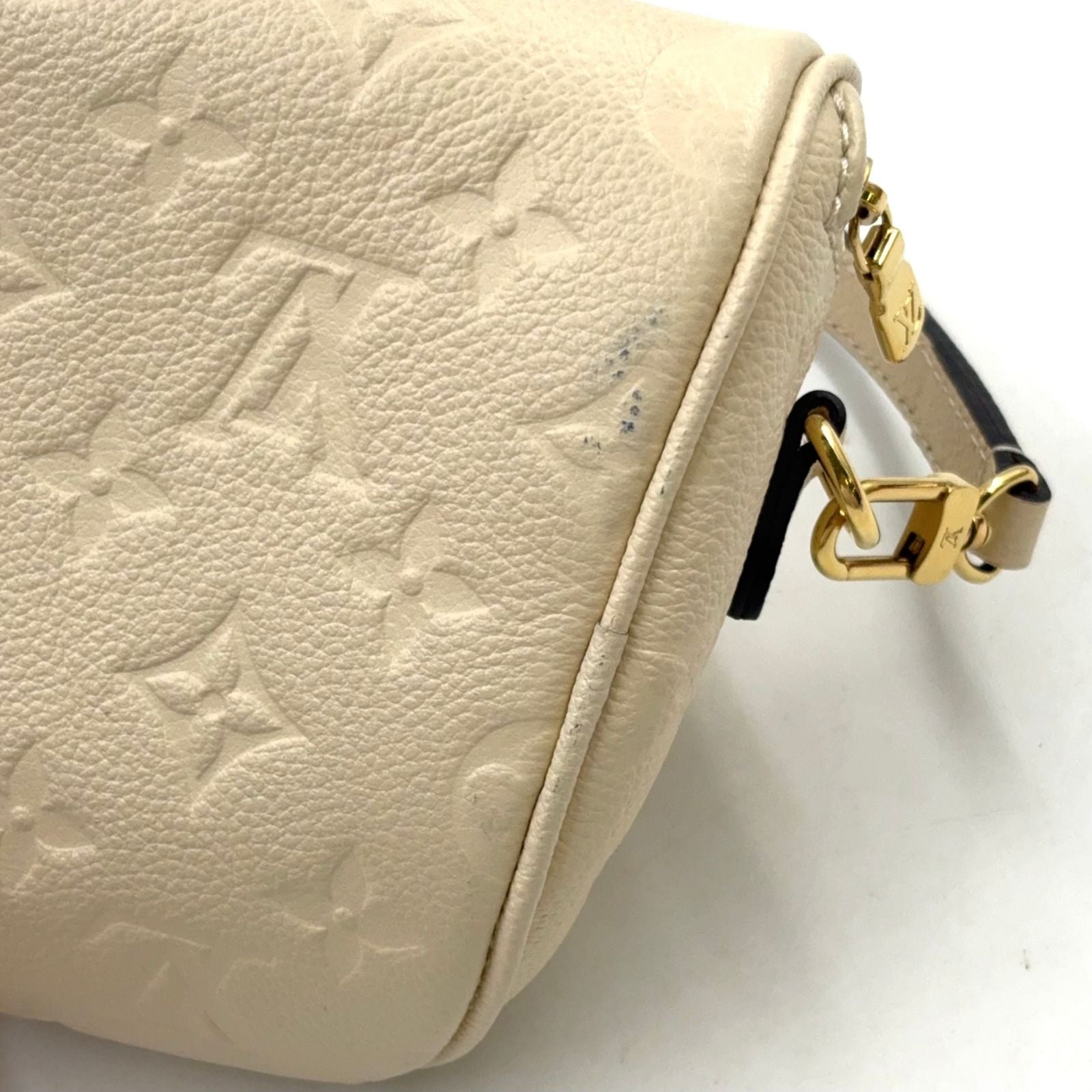 Louis Vuitton Mini Bum Monogram Empreinte Leather Ivory Belt Bag Gold