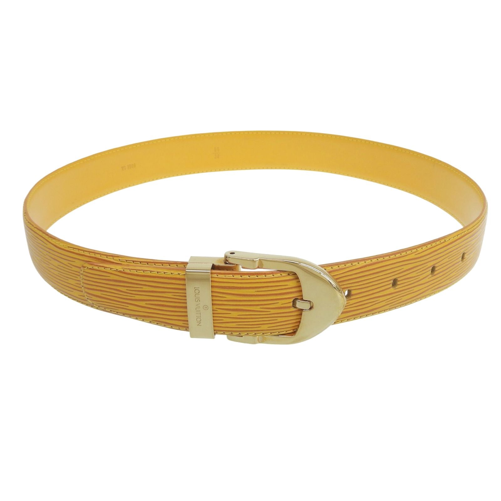 Louis Vuitton Ceinture Epi Leather Belt Yellow Gold
