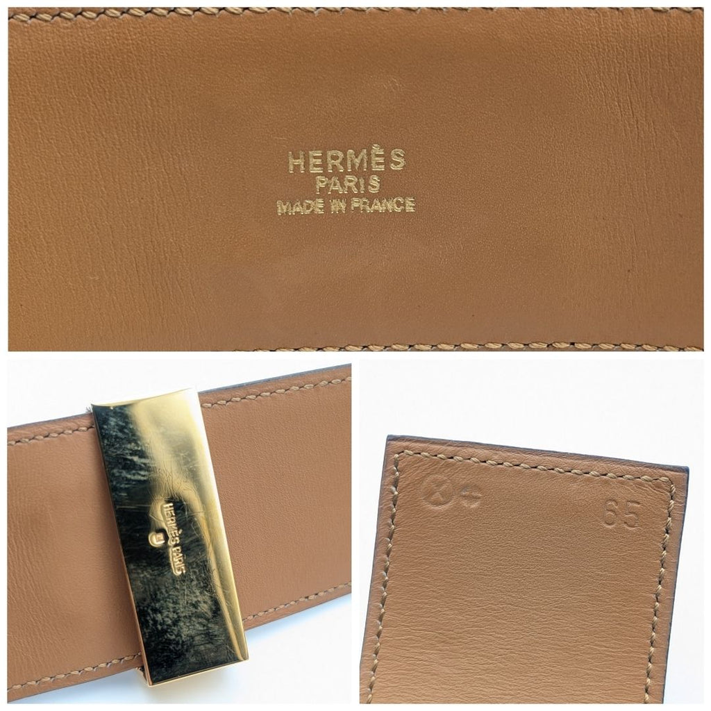Hermes Collier de Chien Leather Black Belt Gold Medallion