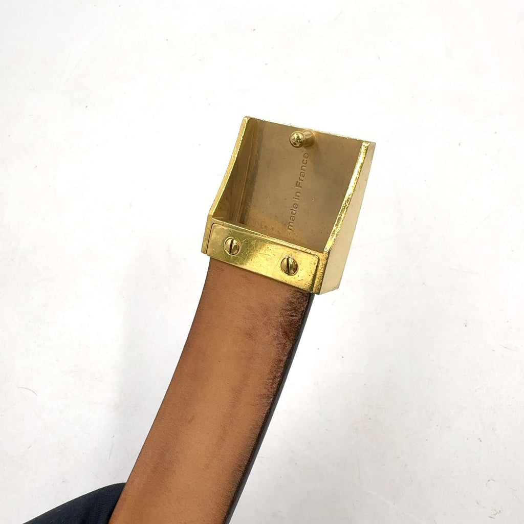 Louis Vuitton Ceinture Leather Brown Belt Gold