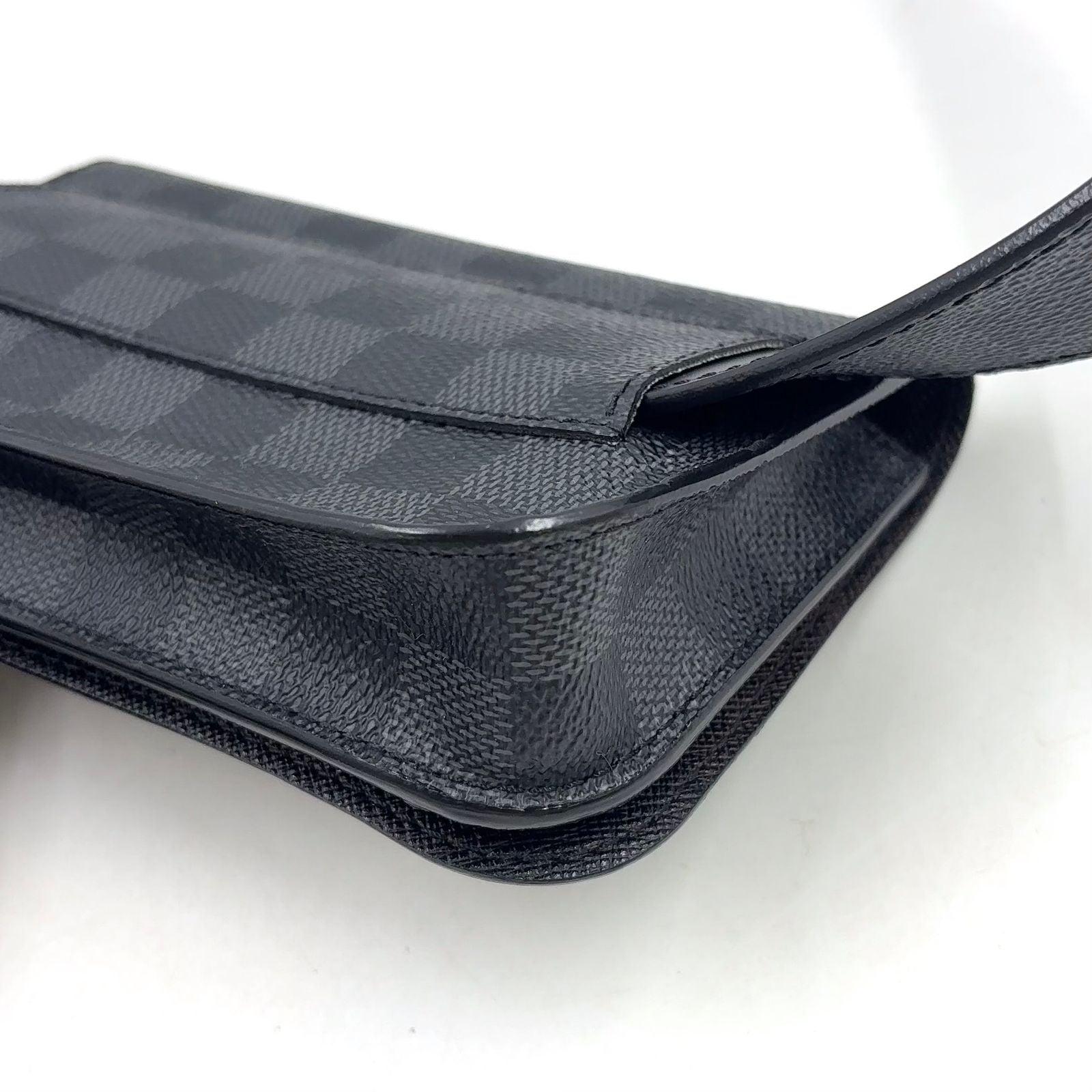 Louis Vuitton Ceinture Pochette Homme Damier Graphite Leather Black Belt Bag