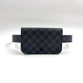 Louis Vuitton Ceinture Pochette Homme Damier Graphite Leather Black Belt Bag