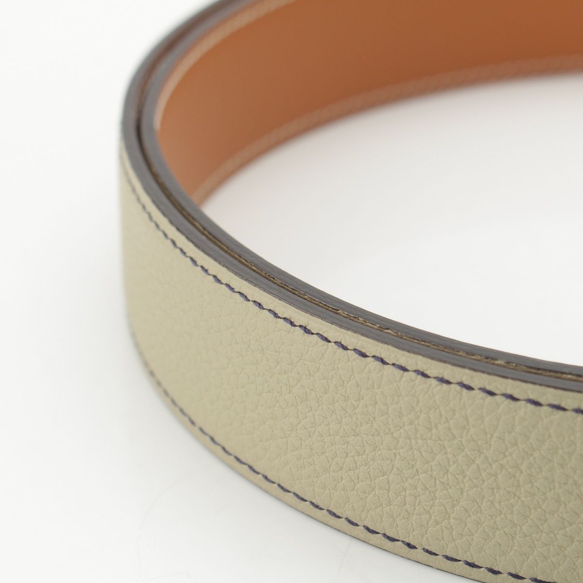 Hermes Swift Taurillon Reversible 32 Belt Leather Part Only Natural Sage