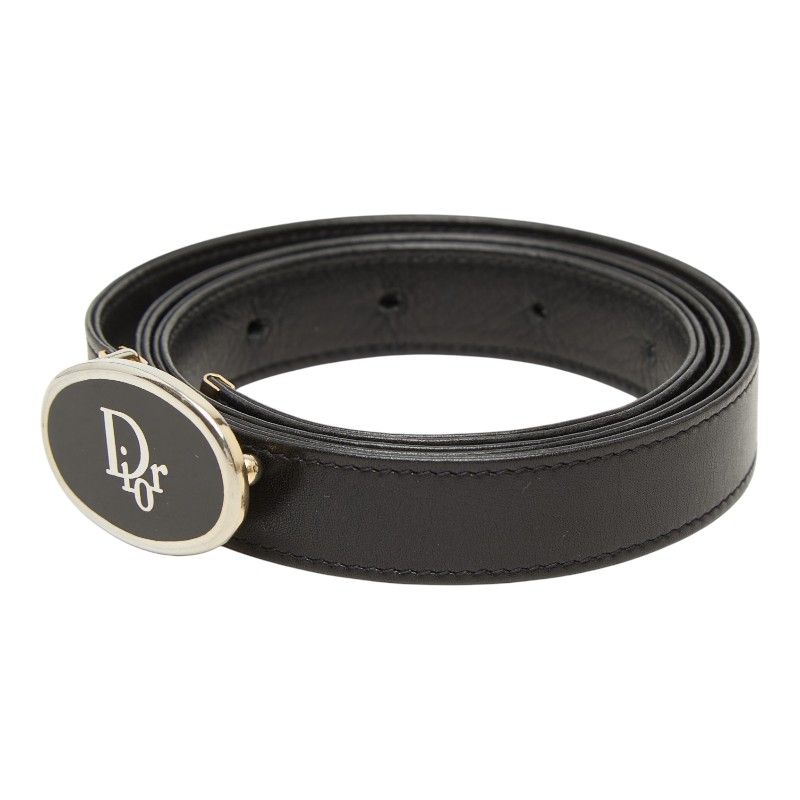Dior Logo Belt 70 28 Black Leather