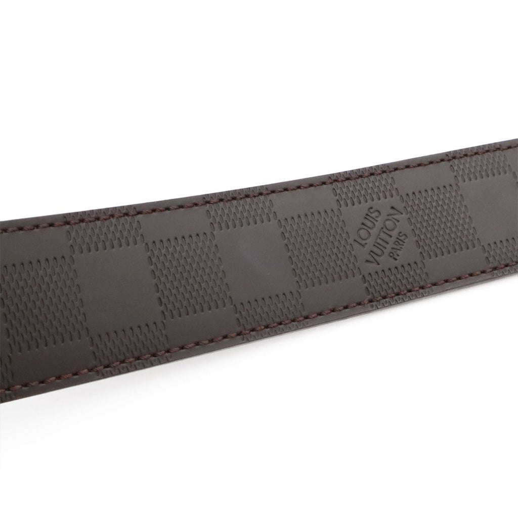 Louis Vuitton Damier Infini Boston Belt 35 Reversible Mocha Dark Brown Gold 90
