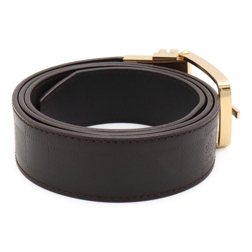 Louis Vuitton Damier Infini Boston Belt 35 Reversible Mocha Dark Brown Gold 90