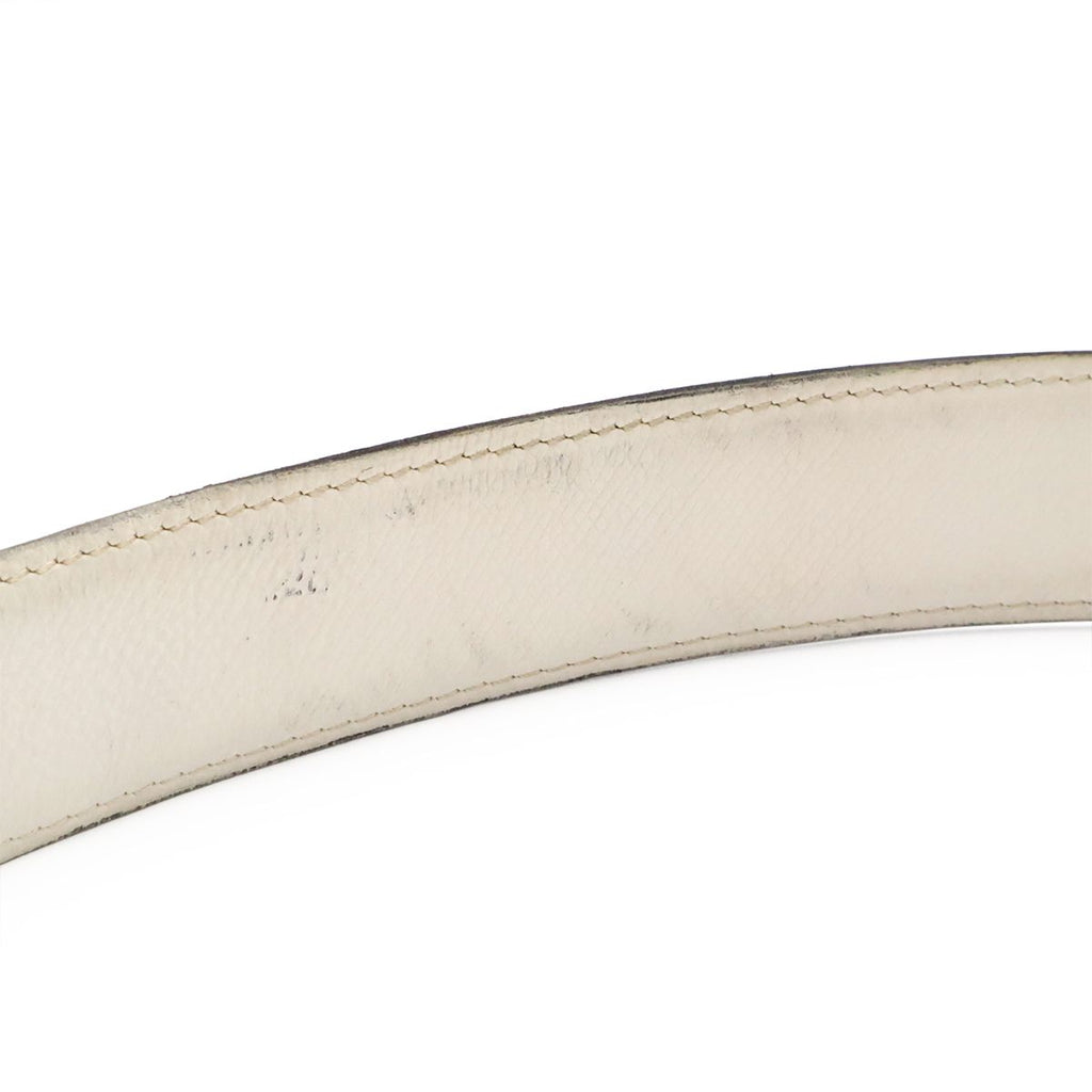 Hermes Belt Buckle Reversible Box Calf Veau Epsom Black White Silver 85