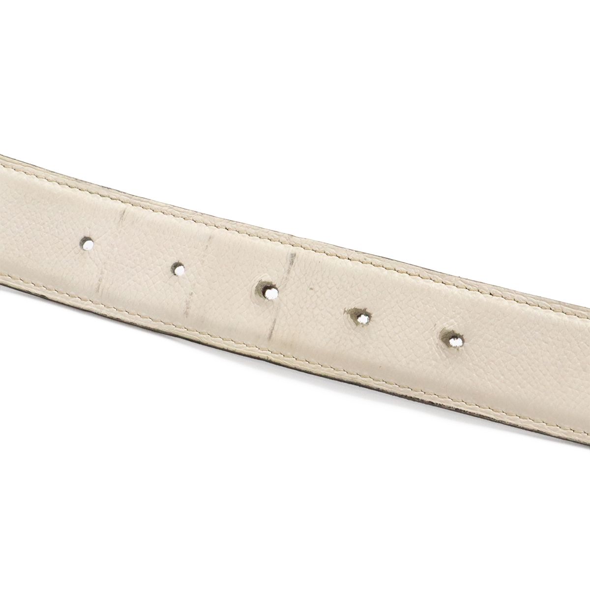 Hermes Belt Buckle Reversible Box Calf Veau Epsom Black White Silver 85