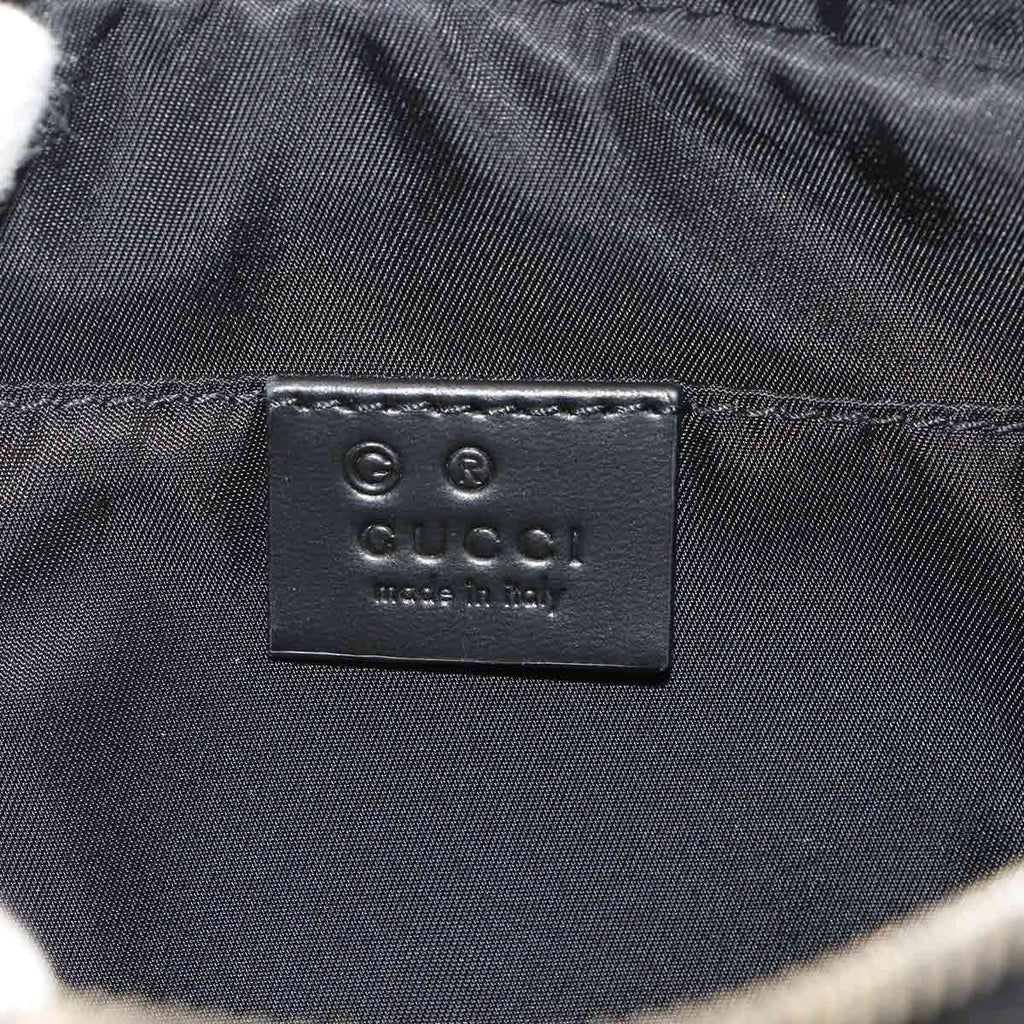 Gucci Sherry Line Belt Bag Canvas Leather Black Silver
