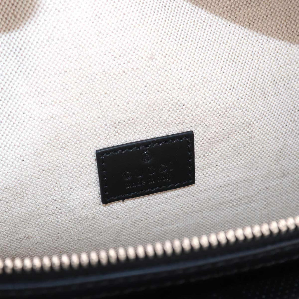 Gucci GG Embossed Belt Bag Leather Black Silver