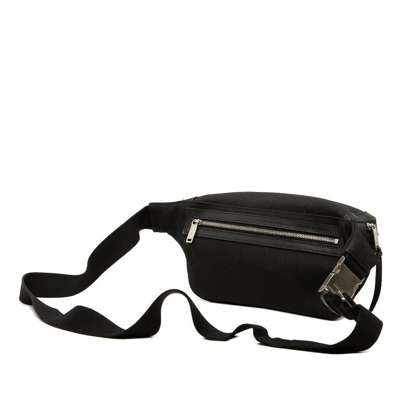 Saint Laurent Belt Bag Black Canvas Leather