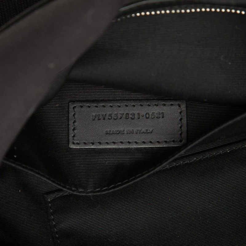 Saint Laurent Belt Bag Black Canvas Leather