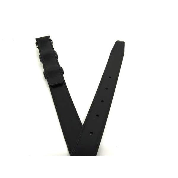 Celine Triomphe Leather Silver Hardware Belt Size 80 Black Fq0373