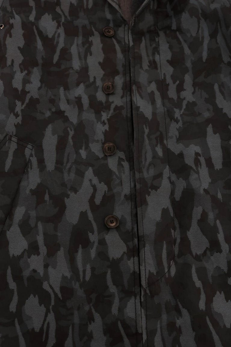 Dolce & Gabbana Blue Camouflage Trench Trench