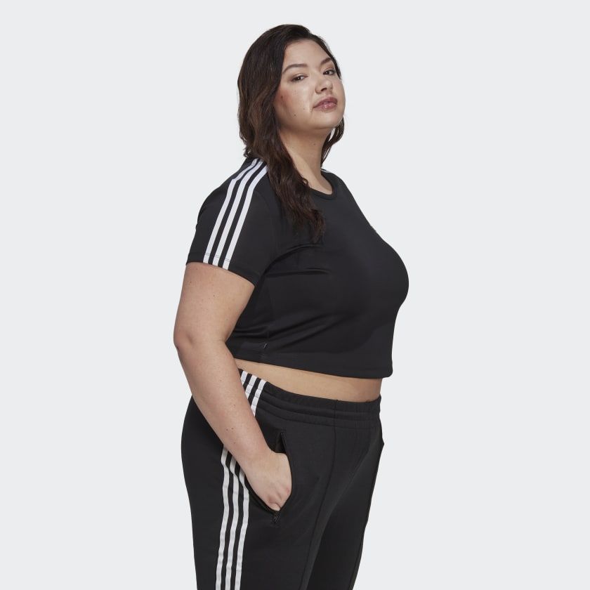 Women's adidas Adicolor Classics Crop 3-Stripes Tee (Plus Size)