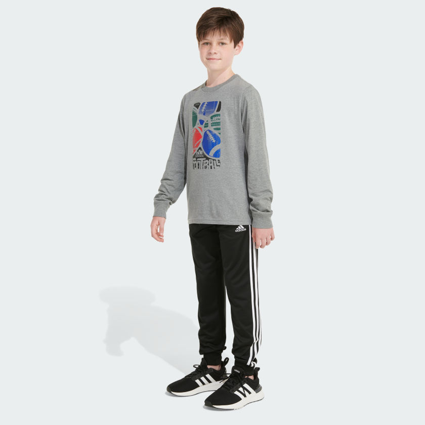 Kids' adidas Long Sleeve Graphic Heather Tee