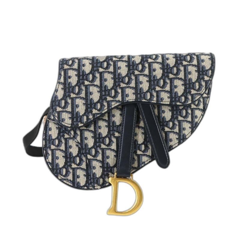 Dior Oblique Saddle Belt Pouch Waist Bag Canvas Leather