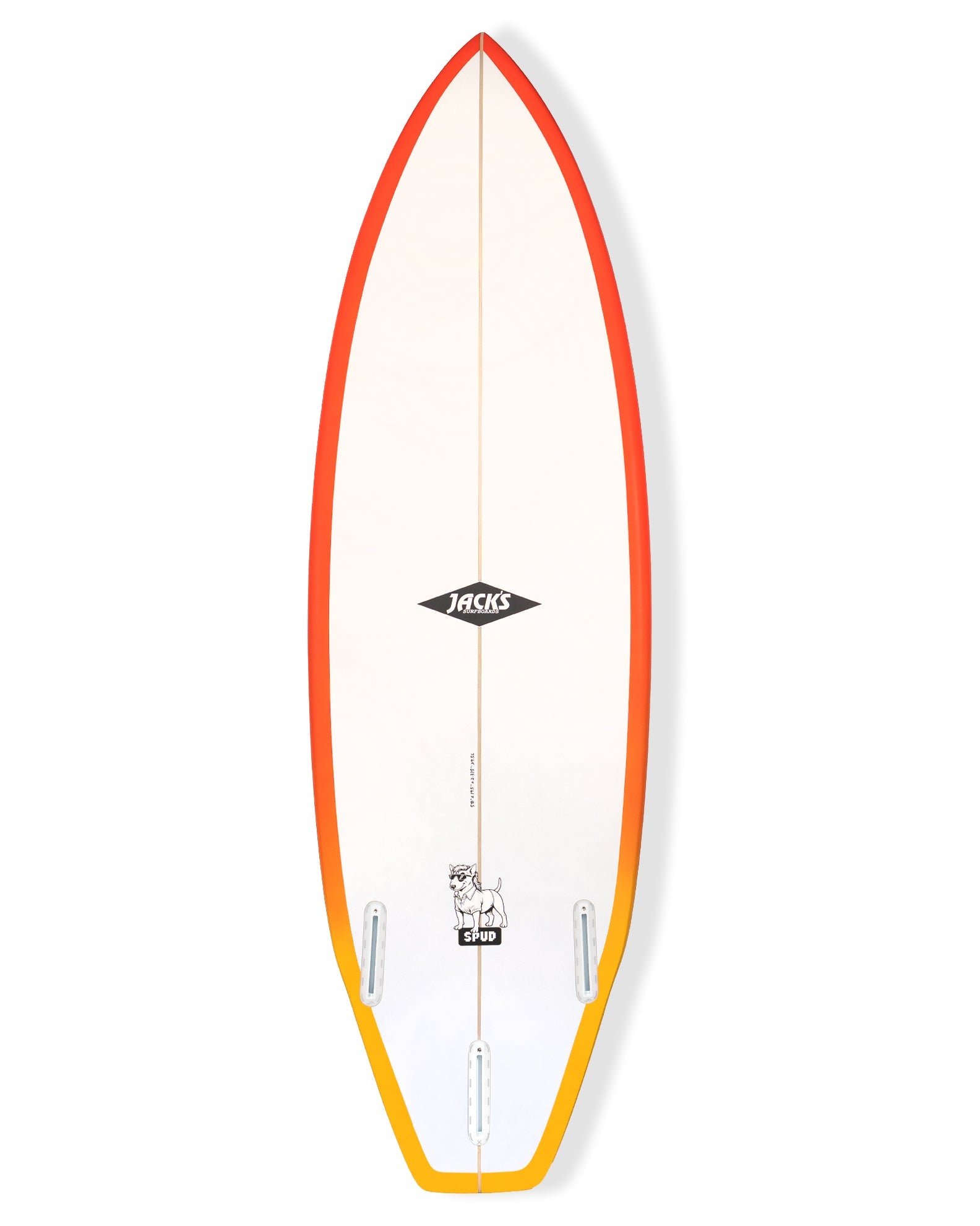 5'8 Spud - White/Red