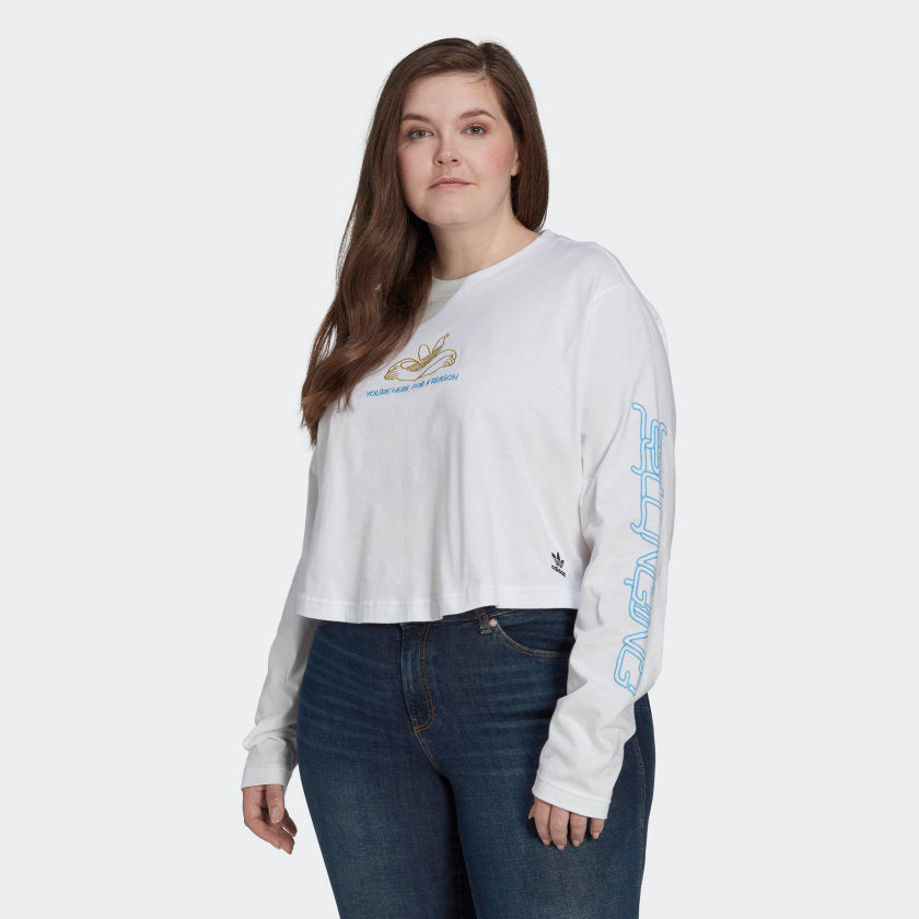 Women's adidas Long Sleeve Crop Tee (Plus Size)
