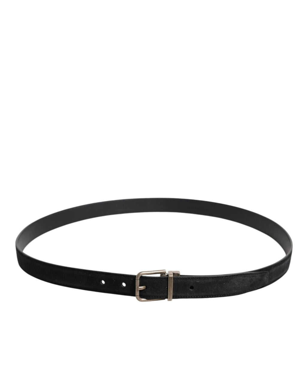Dolce & Gabbana Black Calf Leather Classic Metal Buckle Belt