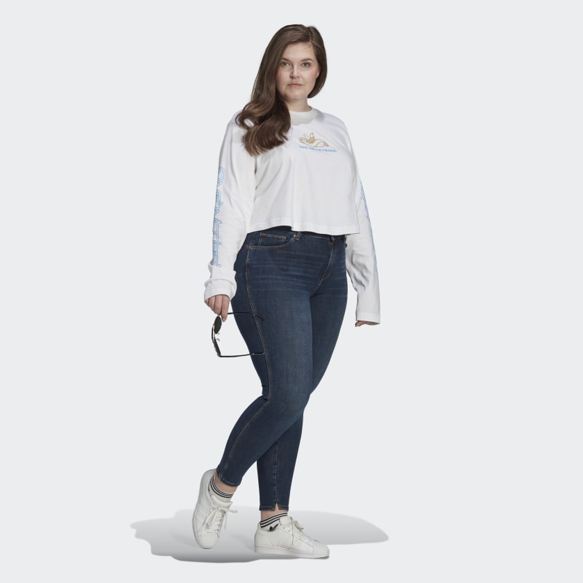 Women's adidas Long Sleeve Crop Tee (Plus Size)