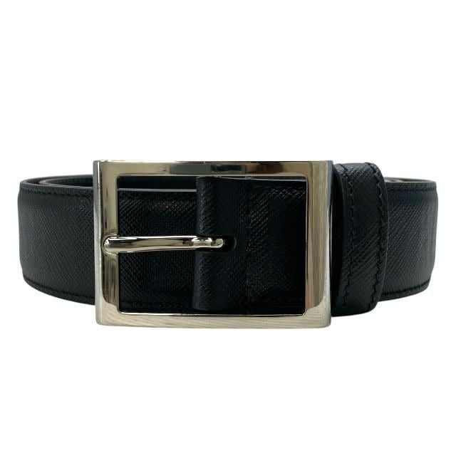 Prada 2 Cc121 4 Belt Saffiano Leather Black Silver