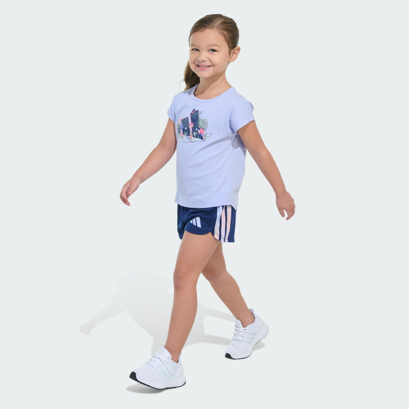Kids' adidas Two-Piece Short Sleeve Graphic Tee and Mesh Shorts Set