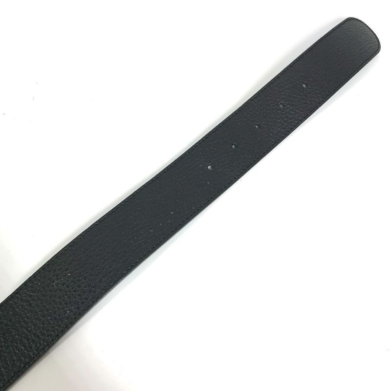Gucci Belt Double G GG Logo Leather Black
