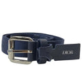 Dior Belt Logo Jacquard Small Item Canvas Leather Navy Silver Hardware