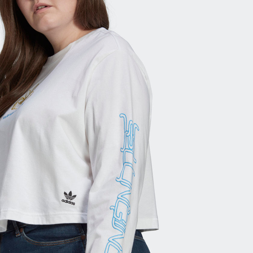 Women's adidas Long Sleeve Crop Tee (Plus Size)