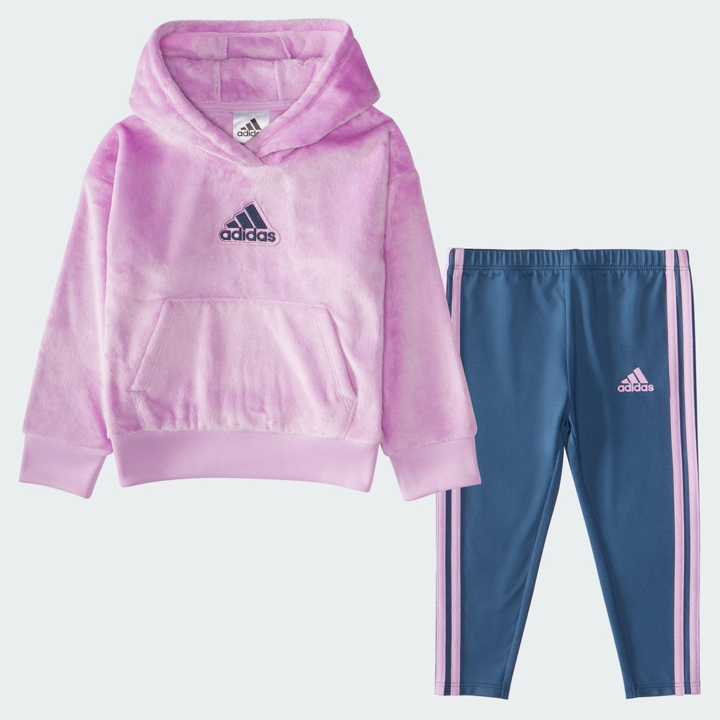 Kids' adidas Silken Fleece Pullover and Tights Set
