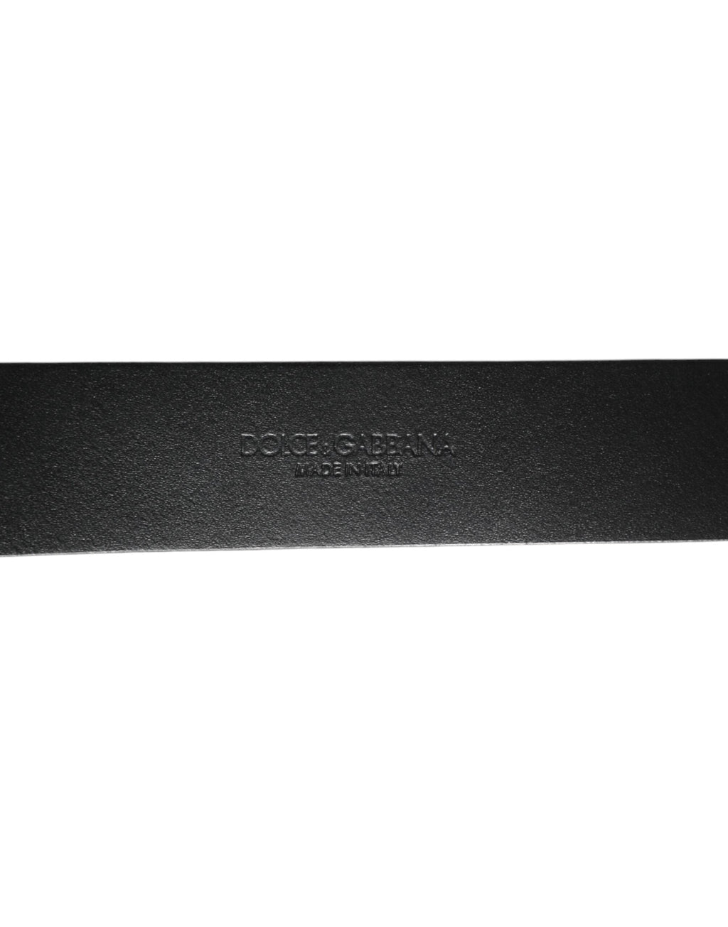 Dolce & Gabbana Black Silver Pebbled Texture Leather Buckle Men Belt