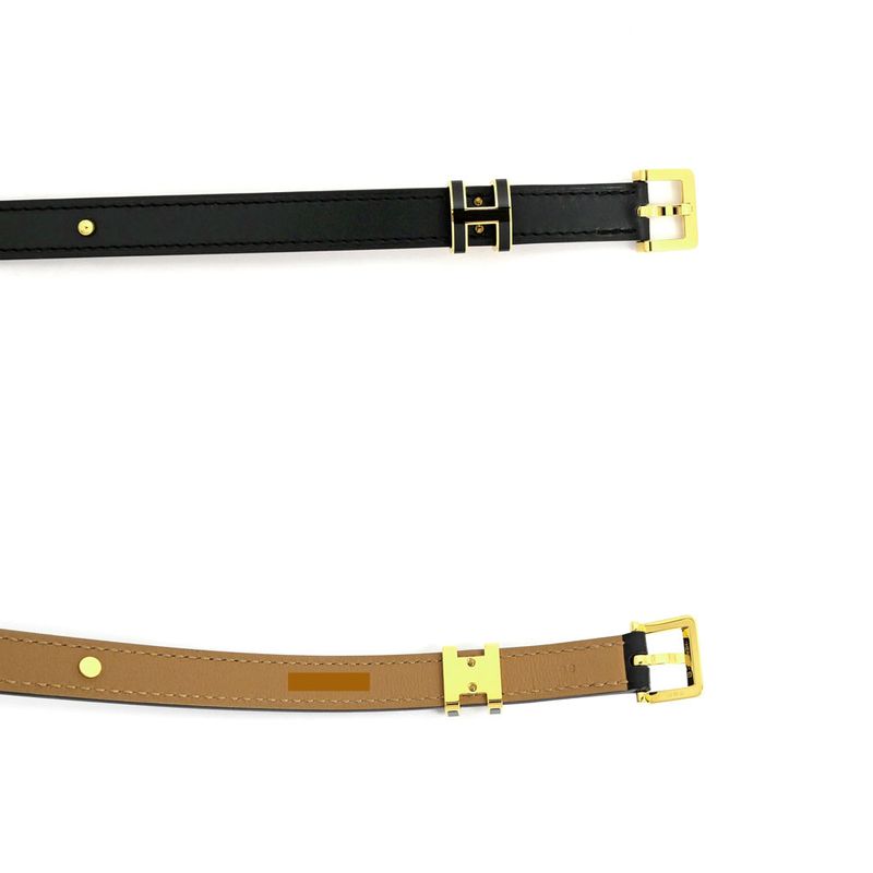 Hermes Belt Pop H Courte 15 85 Black Gold Hardware