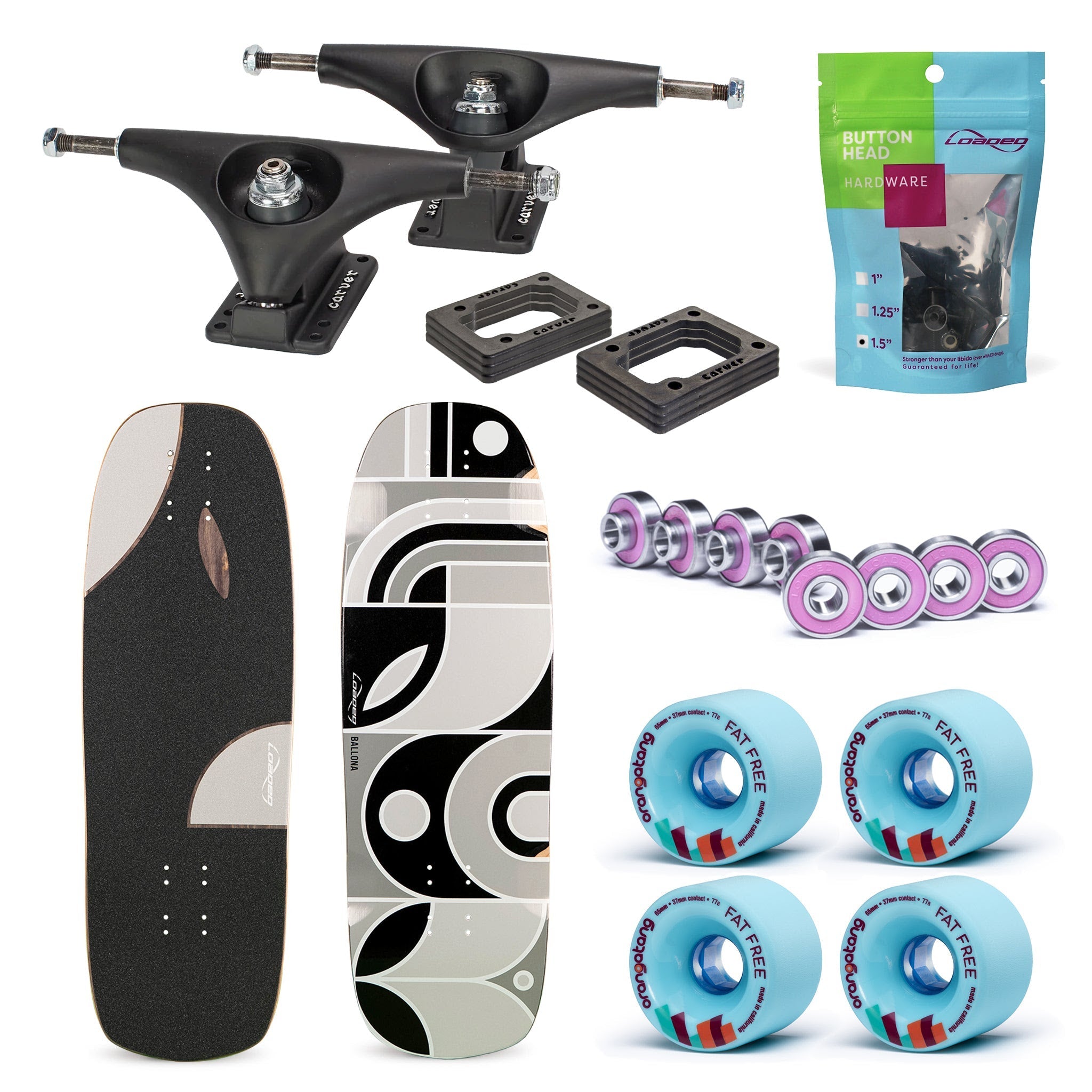 Loaded Ballona Orca Longboard Complete - Fat Free 77a Blue